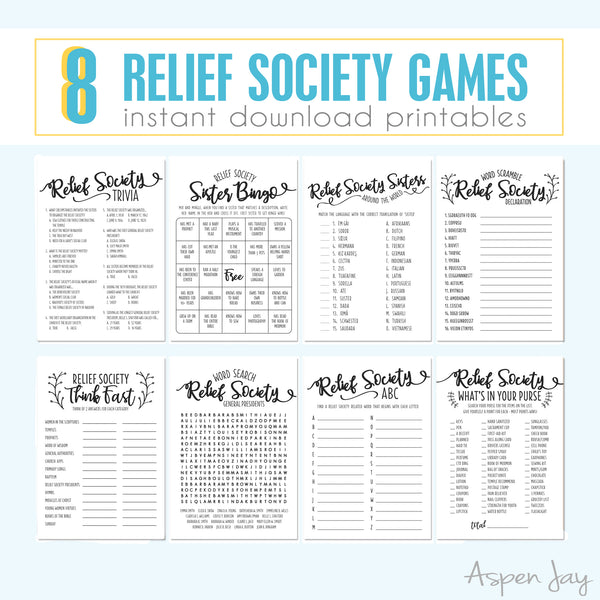 Relief Society 8 Games Bundle in white