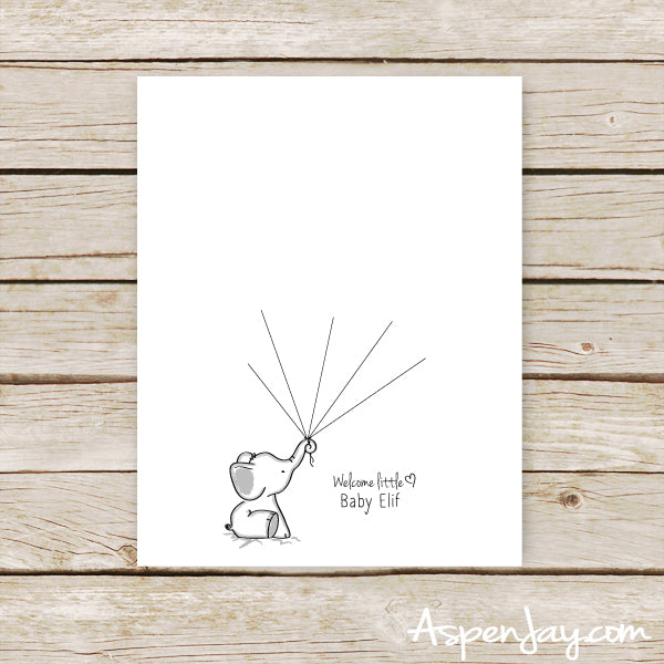 Gender Reveal Elephant Balloon Guest Book