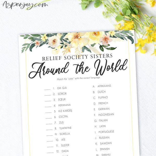 Floral Relief Society Sisters Around the World