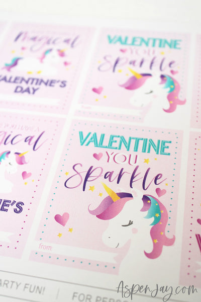 EDITABLE Unicorn Valentines