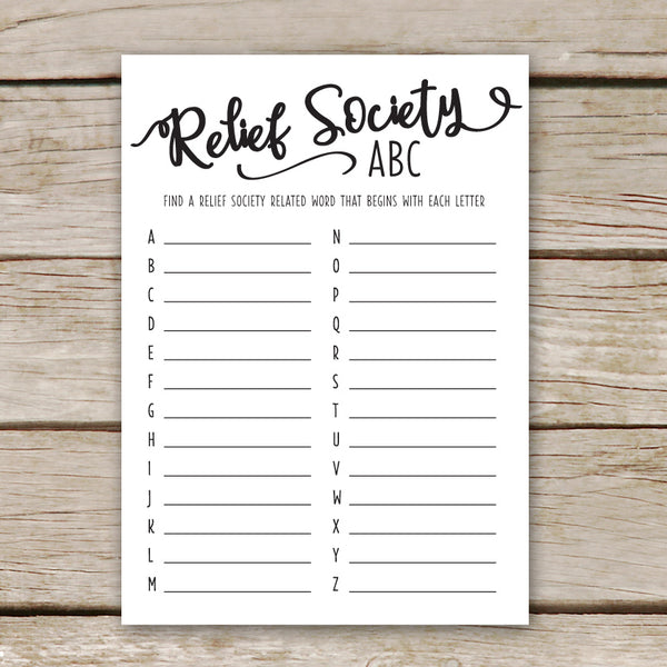Relief Society ABC