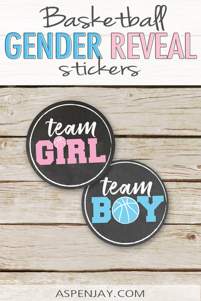Basketball Gender Reveal Stickers