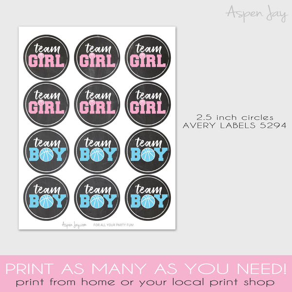 Basketball Gender Reveal Stickers