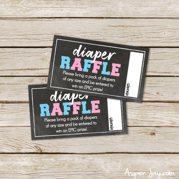 Basketball Diaper Raffle Tickets & Sign