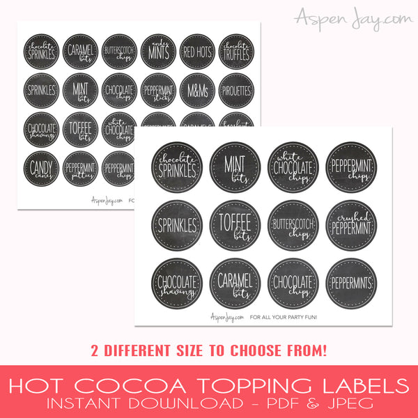 Hot Cocoa Topping Labels