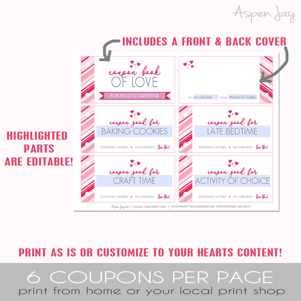 Editable Valentine Coupons