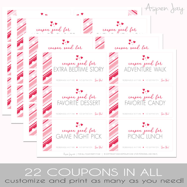 Editable Valentine Coupons