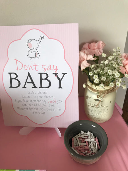 Pink Elephant Don't Say Baby Sign