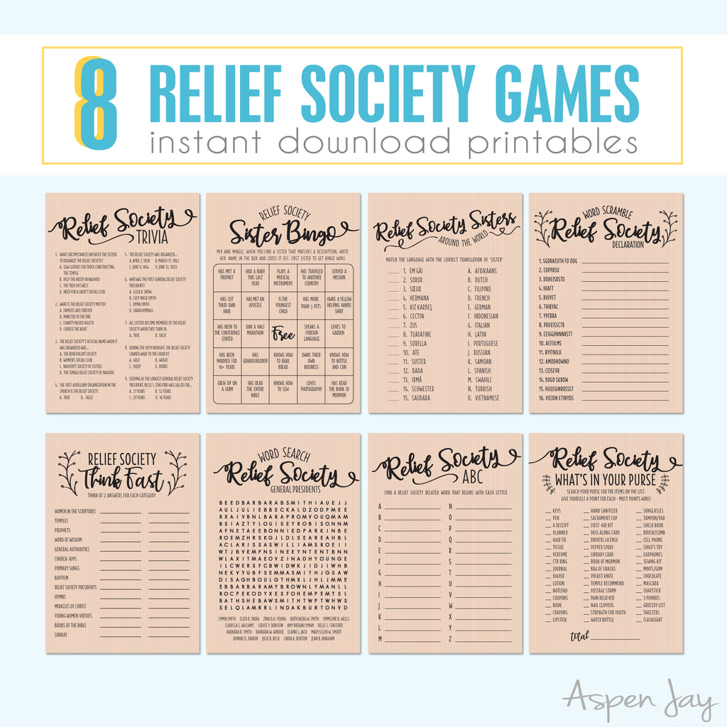 Relief Society 8 Games Bundle