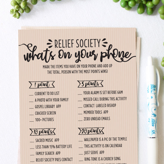 Relief Society What's on your Phone