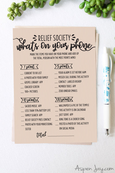 Relief Society What's on your Phone
