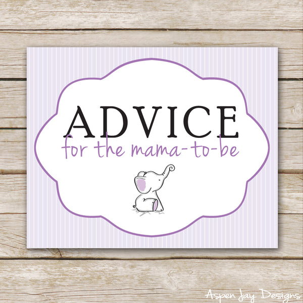 Purple Elephant Advice for Mama-to-Be