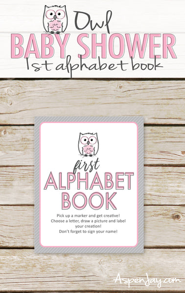 Pink Owl First Alphabet Book Sign