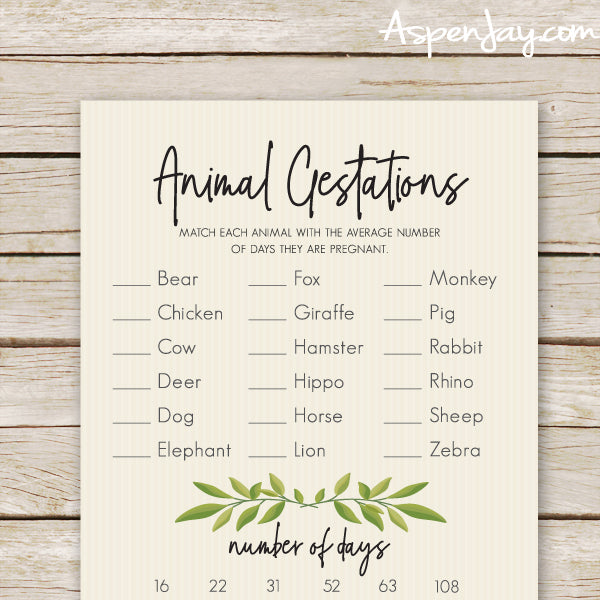 Fox Animal Gestations