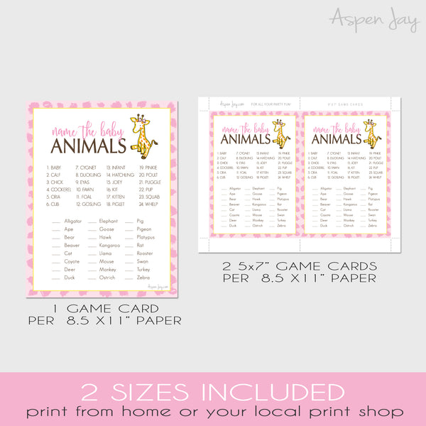 Giraffe Baby Animal Names