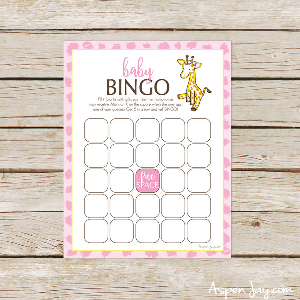 Giraffe Baby Bingo