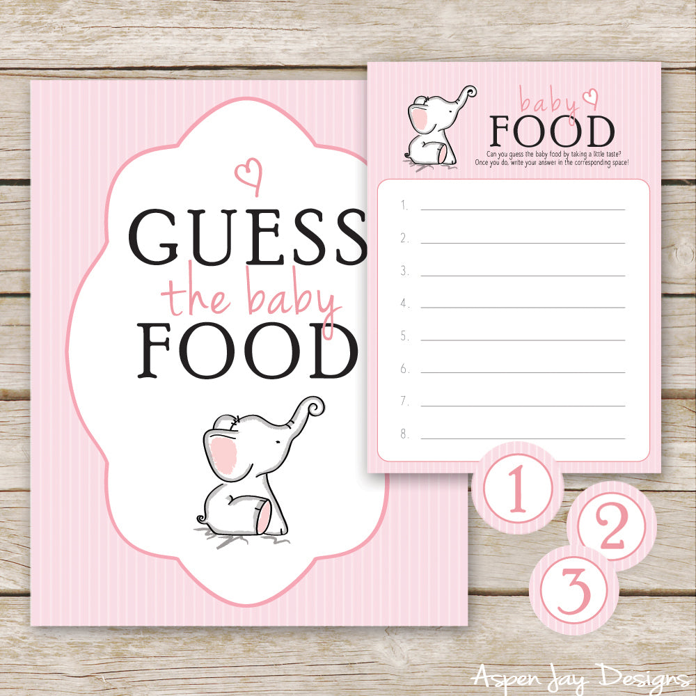Pink Elephant Guess the Baby Food