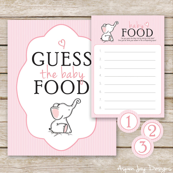 Pink Elephant Guess the Baby Food
