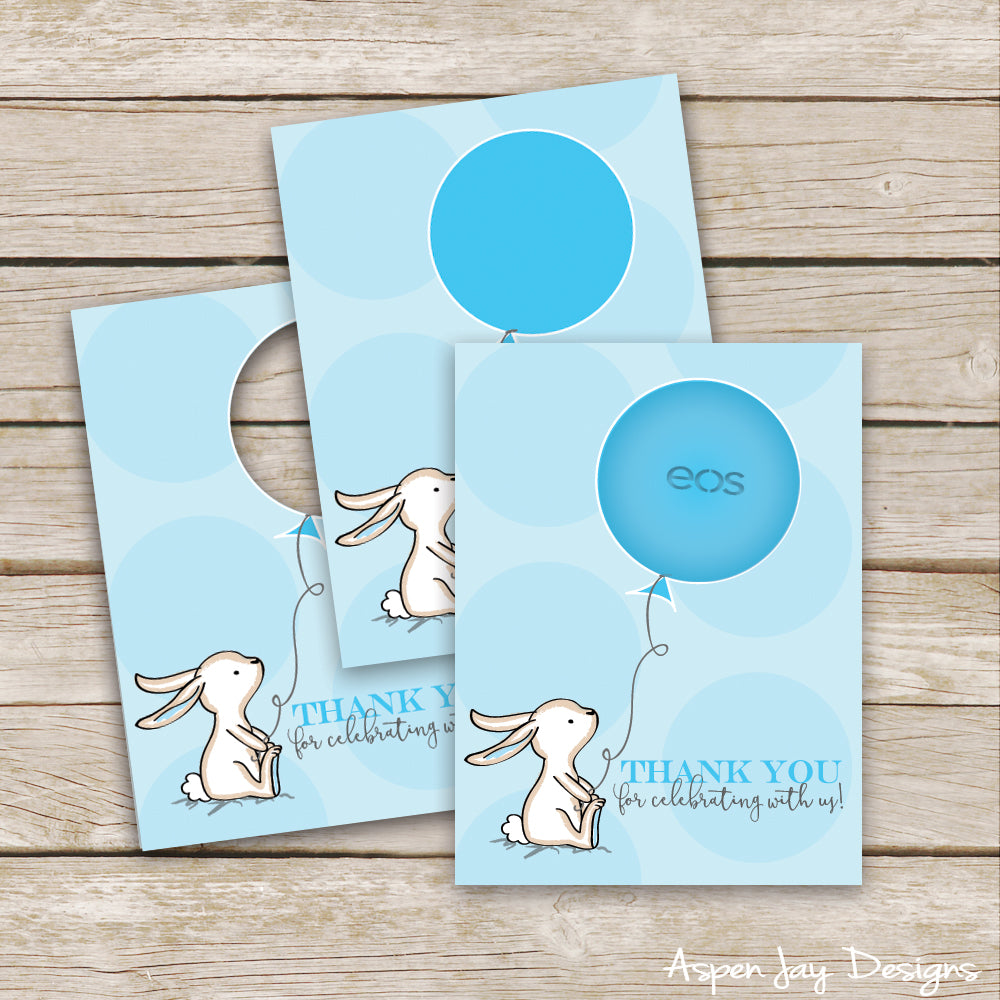 Blue Bunny EOS Lip Balm Favor Card