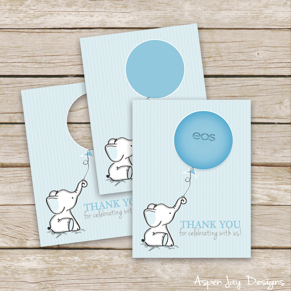 Blue Elephant EOS Lip Balm Favor Card