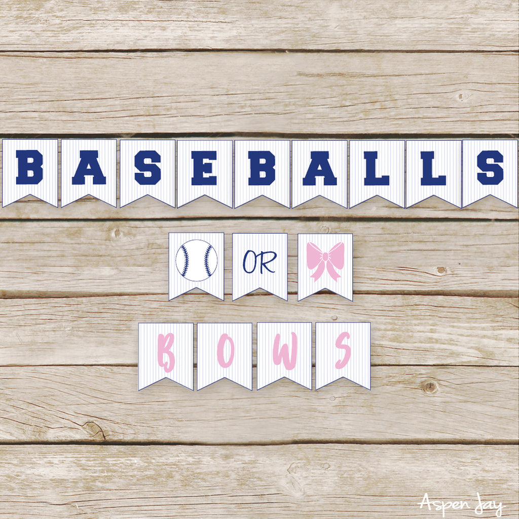 Baseballs or Bows Banner