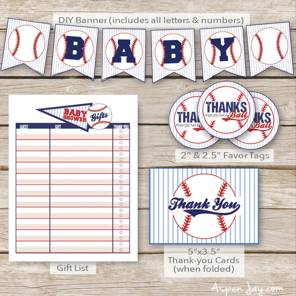 Baseball Baby Shower Package