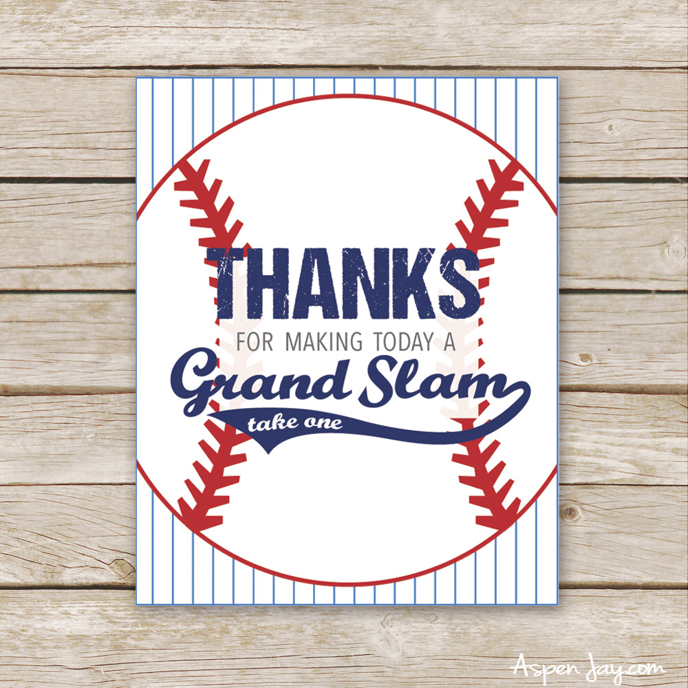 Baseball Favor Sign