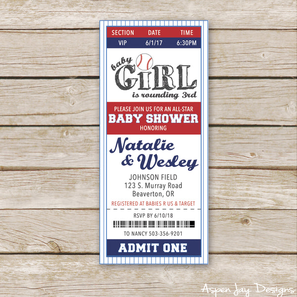 Baseball Baby Shower Invites