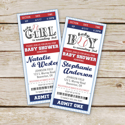 Baseball Baby Shower Invites