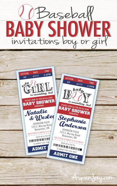 Baseball Baby Shower Invites