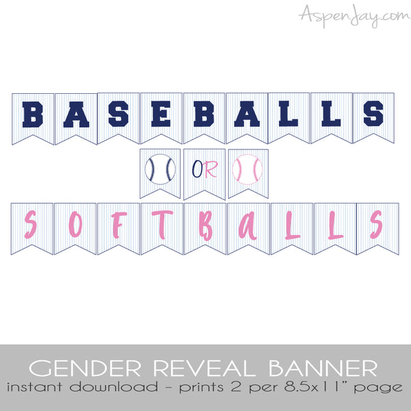 Baseballs or Softballs Banner