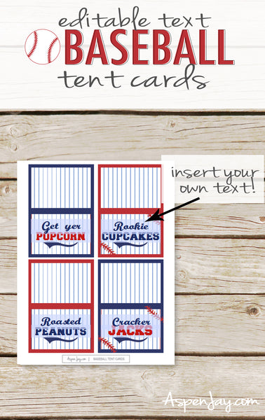 Editable Baseball Party Labels