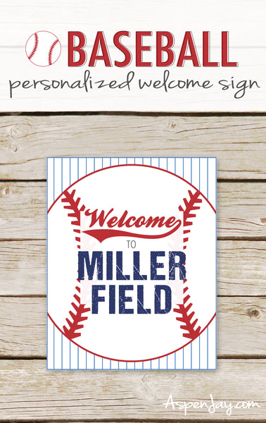 Baseball Personalized Welcome Sign