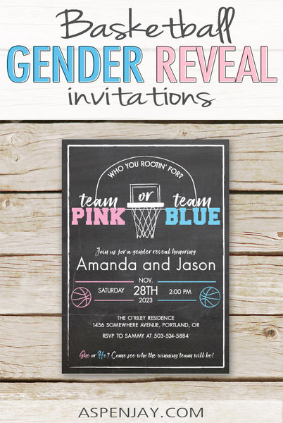Basketball Gender Reveal Invitations