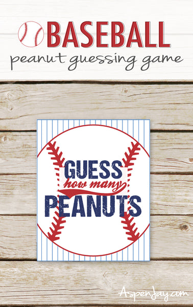 Baseball Guess How Many Peanuts