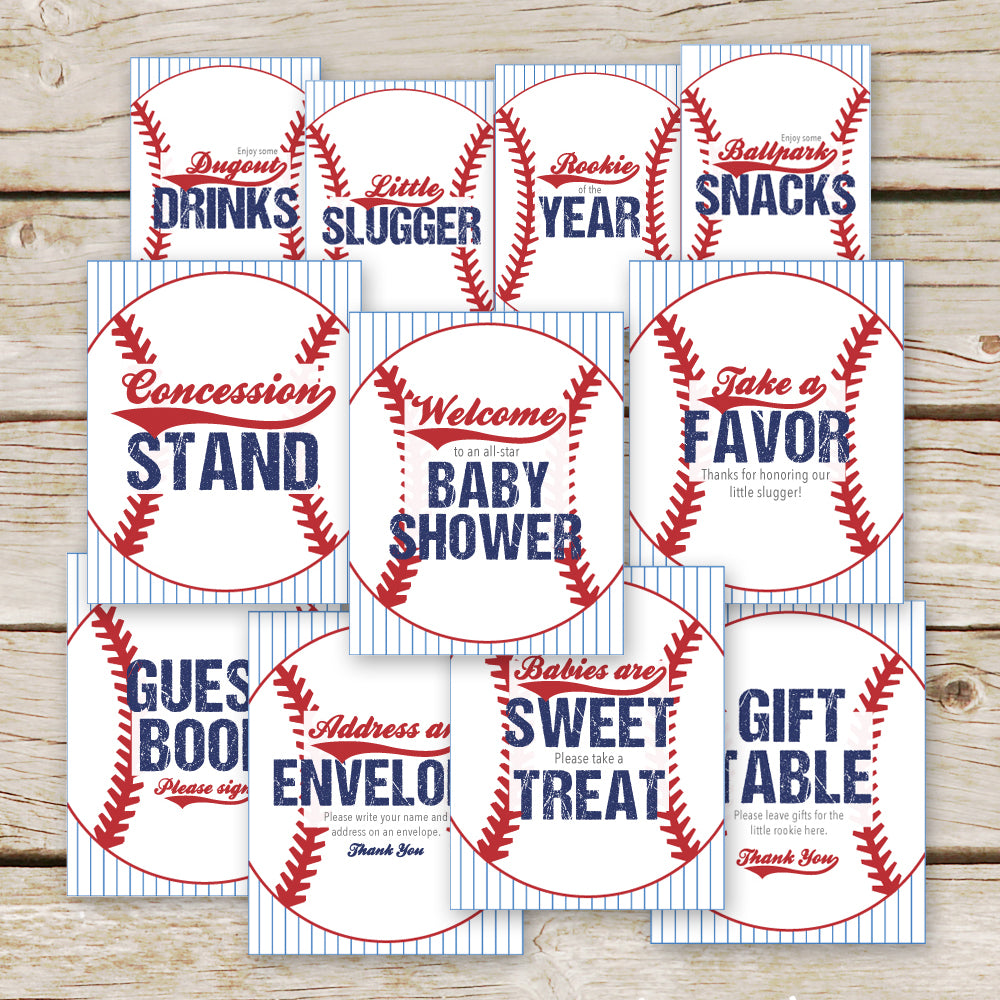 Baseball Baby Shower Signs