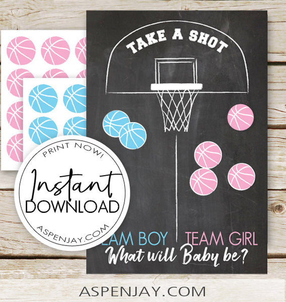 Basketball Gender Reveal Vote Board (NOT customizable)