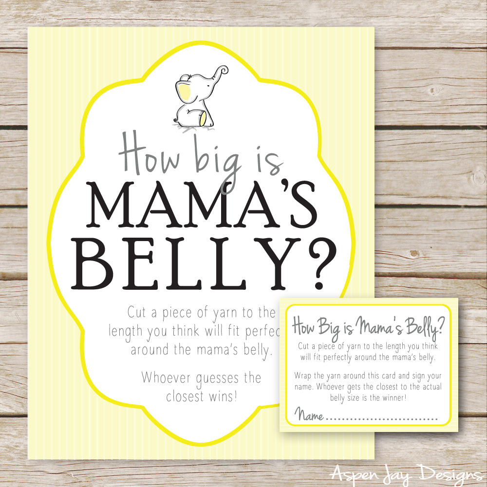 Yellow Elephant How Big is Mommy's Belly