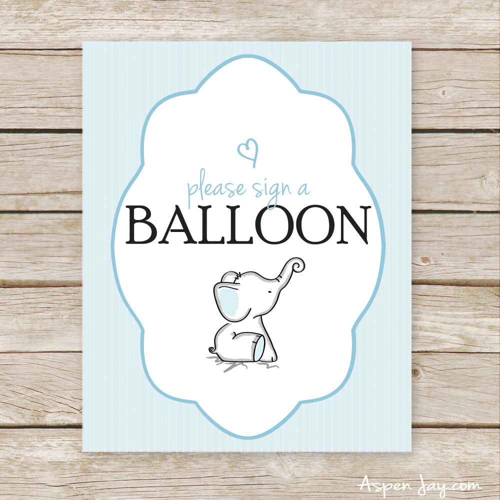 Blue Elephant Sign a Balloon Sign