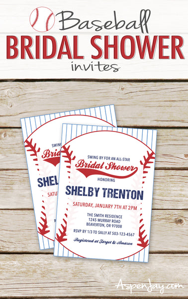 Baseball Bridal Shower Invites