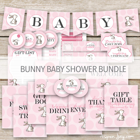 Pink Bunny Baby Shower Package
