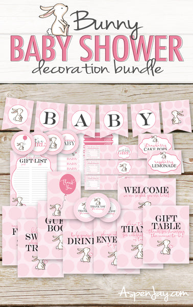 Pink Bunny Baby Shower Package