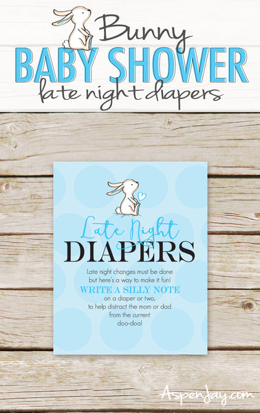Blue Bunny Late Night Diapers Sign