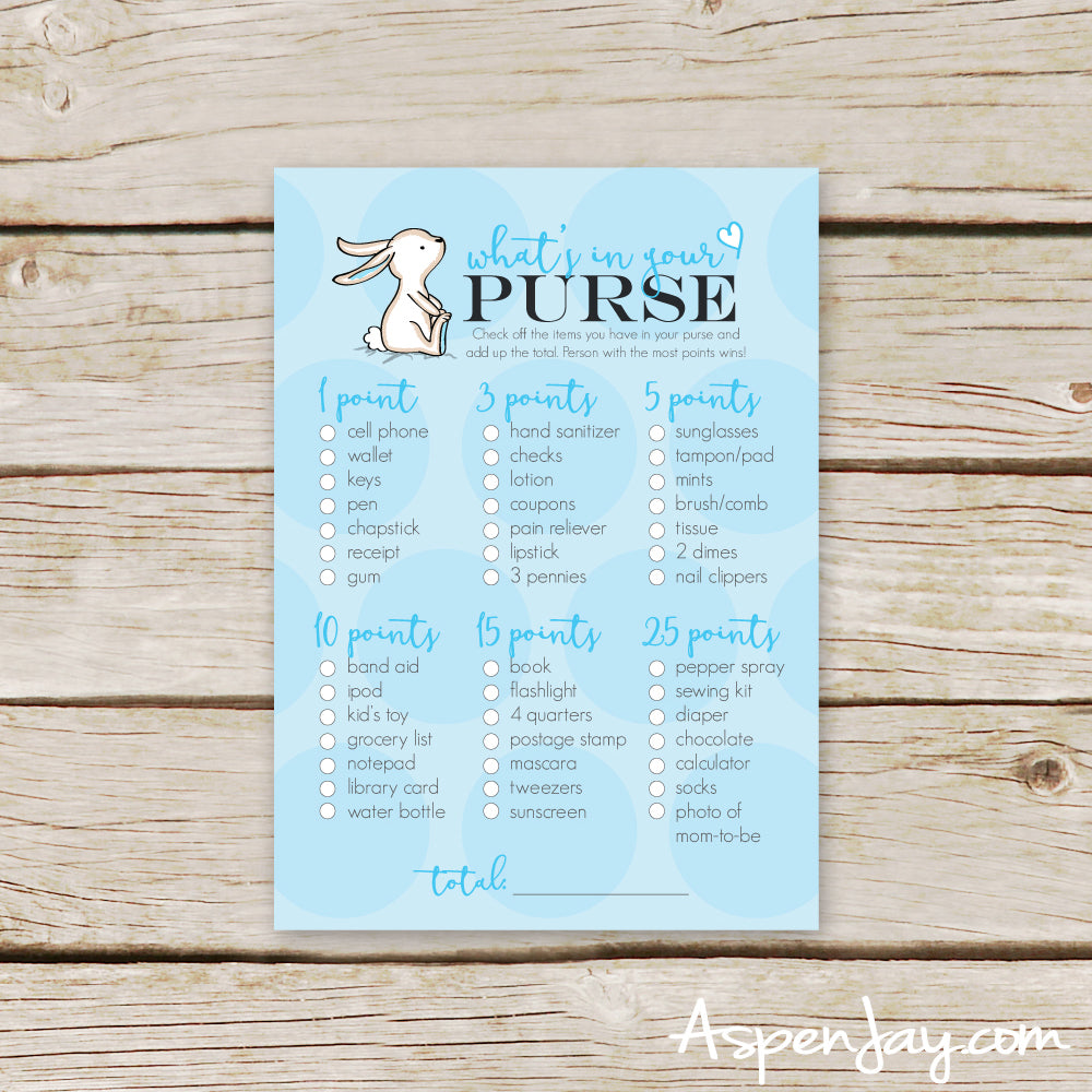 Blue Bunny What's in your Purse