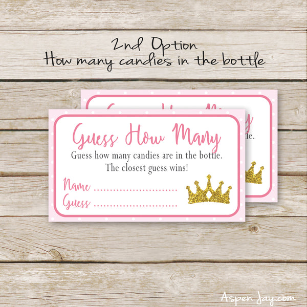 Pink Princess Candy Guessing Game