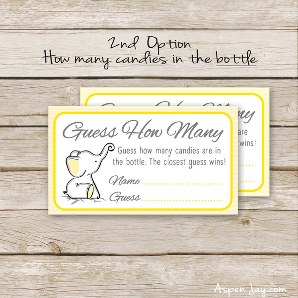Yellow Elephant Guess How Many Candies