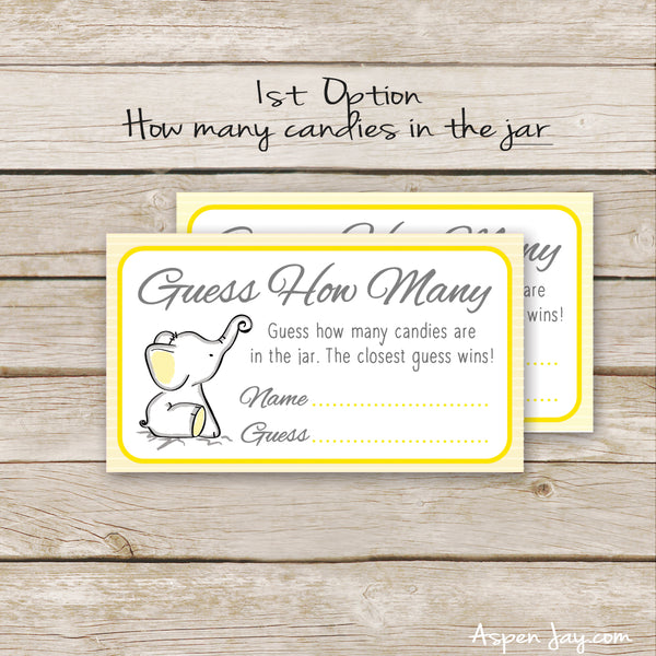 Yellow Elephant Guess How Many Candies