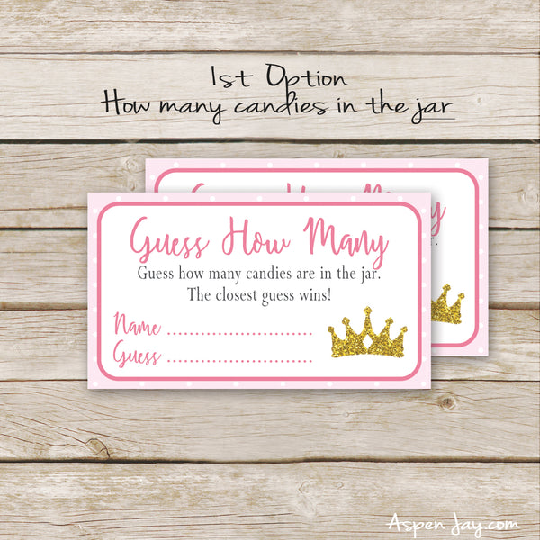 Pink Princess Candy Guessing Game