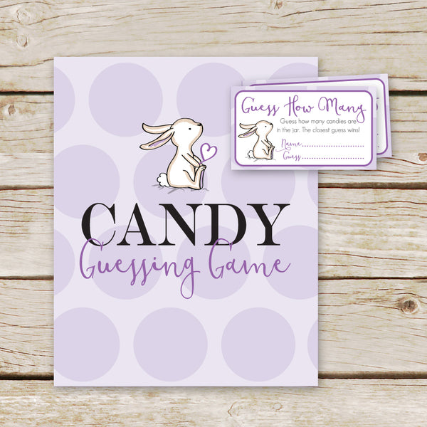 Purple Bunny Guess How Many Candies