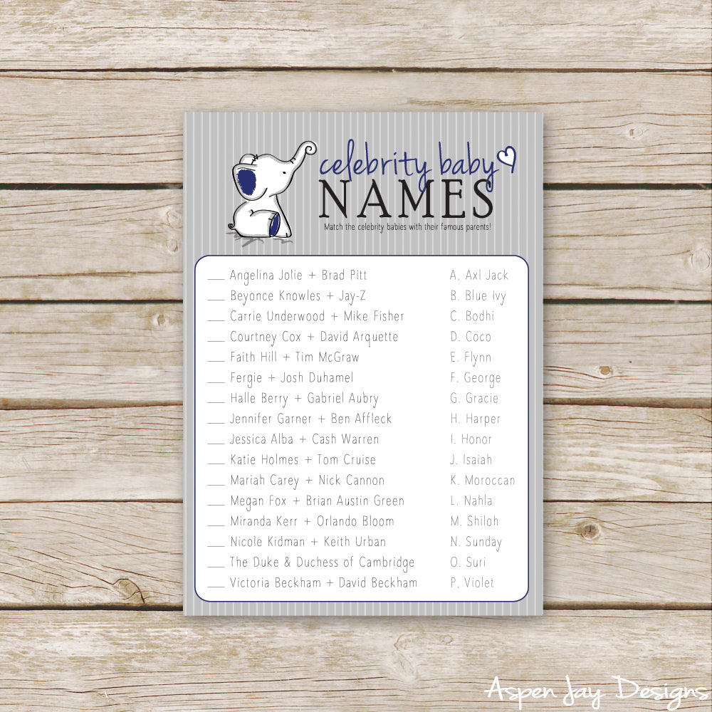 Navy Elephant Celebrity Baby